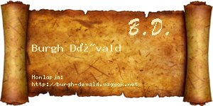 Burgh Dévald névjegykártya